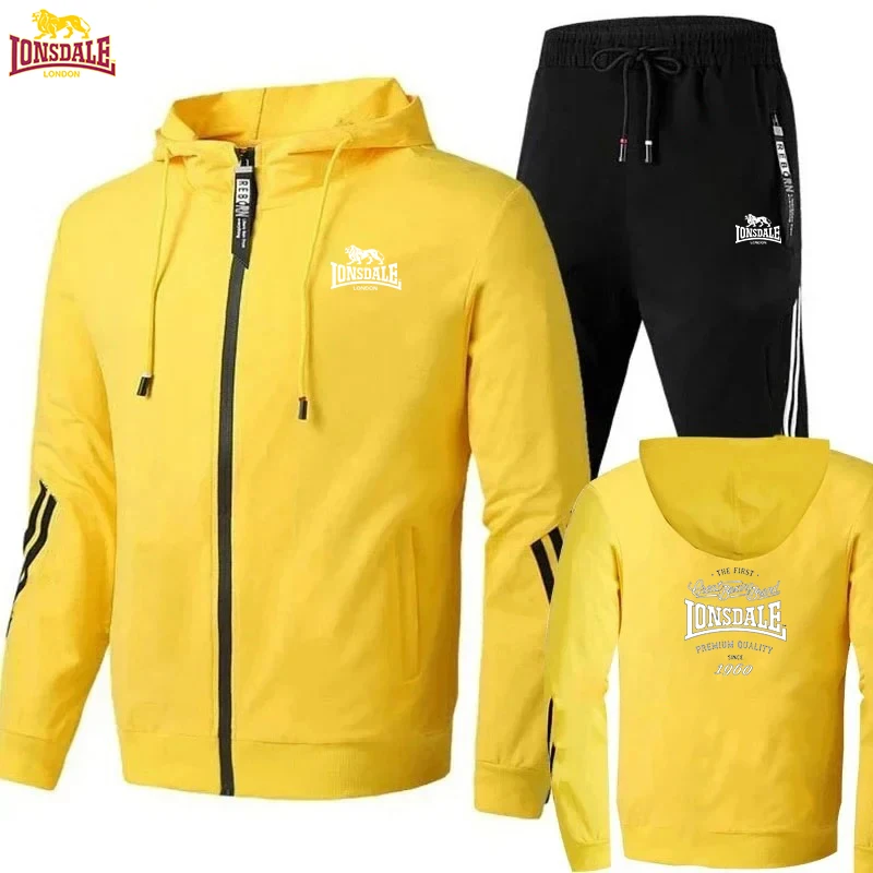 Men's Two-Piece Sportswear, Black T-Shirt and Pants, Casual Urban Style, Sportswear, LONSDALE Print from Spring/Summer 2026 view 5