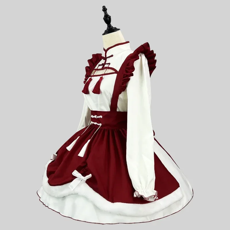 Anime Lolita Maid Costume Cosplay Kawaii School Girl Party Maid Role Play Animation Show Plus Size Fartuch z długim rękawem Strój pokojówki