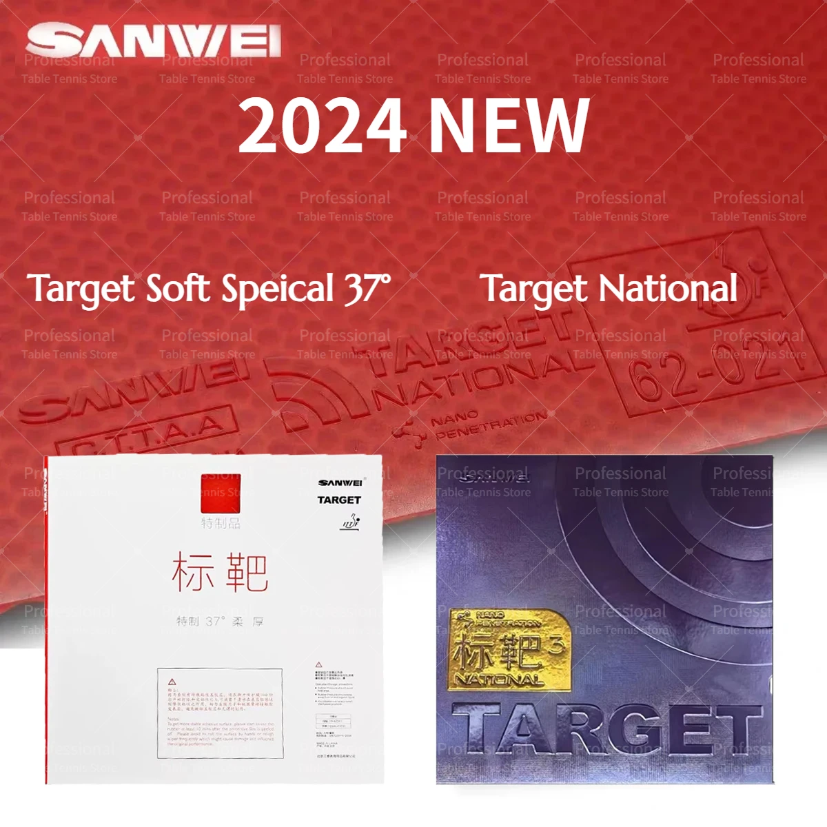 Original sanwei target 3 tênis de mesa nacional borracha pegajosa azul esponja alvo 3 profissional ping pong bolo esponja