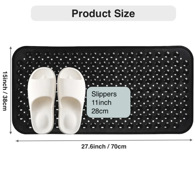 

1 шт. нескользящий коврик для ванной из ПВХ с присоской и сливными отверстиями 15*27,6 дюйма/38*70 см-коврик для душа с быстрым сливом, коврик для ванной, коврик для ванной комнаты