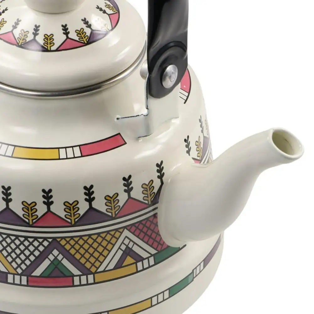 Vintage Enamel Enamel Tea Kettle Handmade European Style Tea Pot No Whistling Unbreakable Ancient Bell Pot Kitchen
