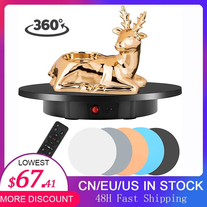 42CM Turntable Base 360 Degree Electric 100KG  Load Rotating Display Stand with Remote Control Adjustable Speed ​​5 Background