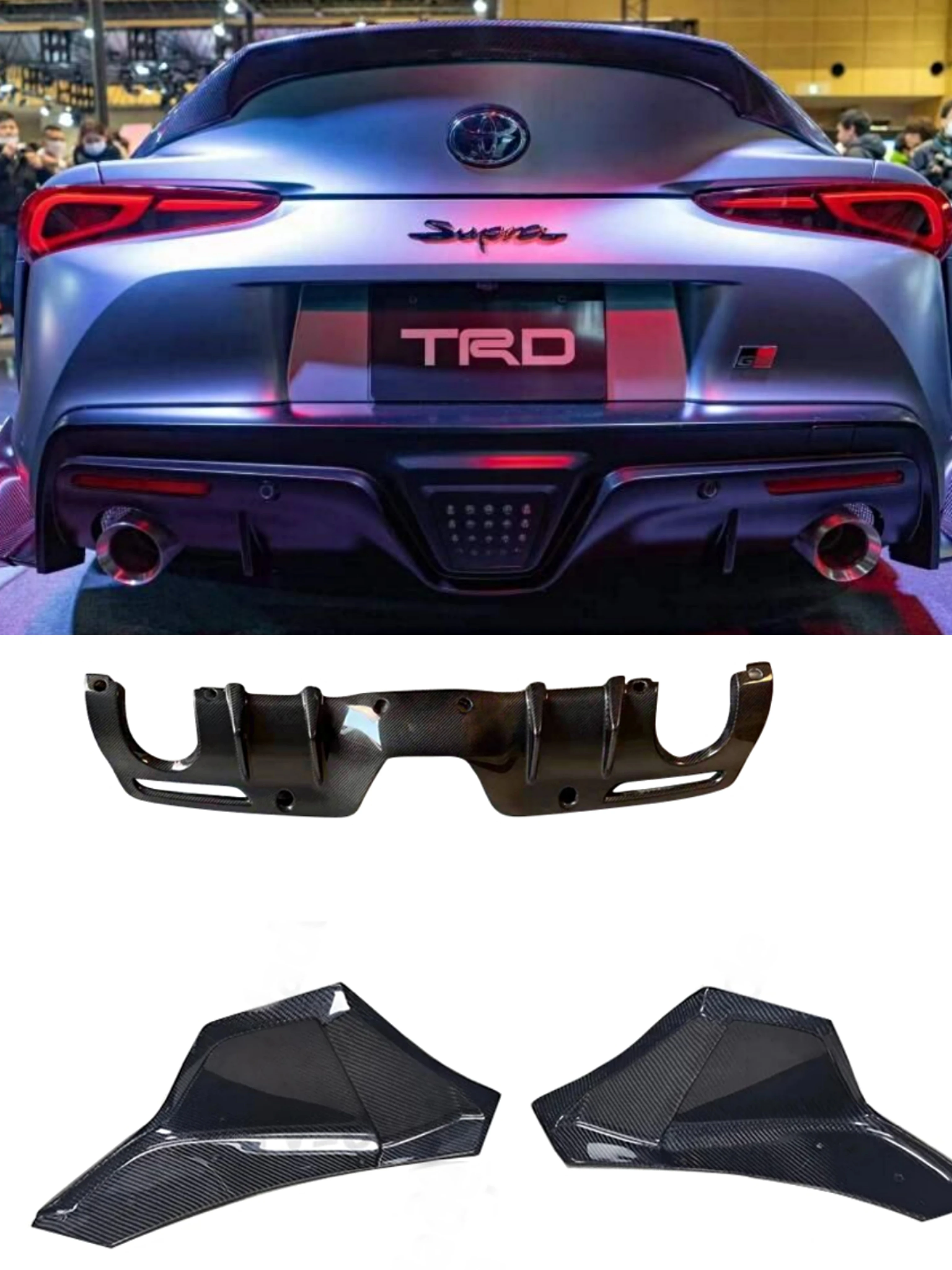 

Car Rear Splitter Bumper Lip For Toyota Supra GR A90 A91 MK5 Carbon Fiber Rear Diffuser Lip Apron Cover Trims Spoiler Body Kit