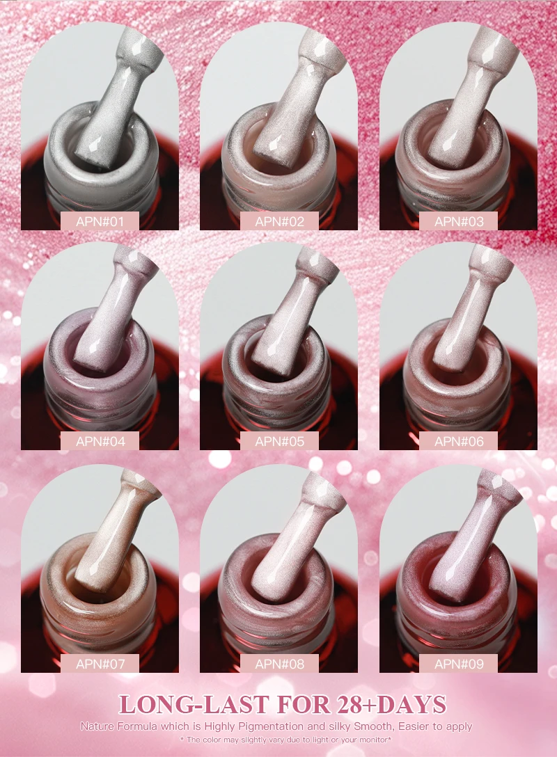 AS Colors Nude Magnetic Cat Eye Gel Nagellack Rosa UV LED Soak Off Gel Lack Crystal Cat Eye Gel Lack Professionelle Emaille – Detail 5