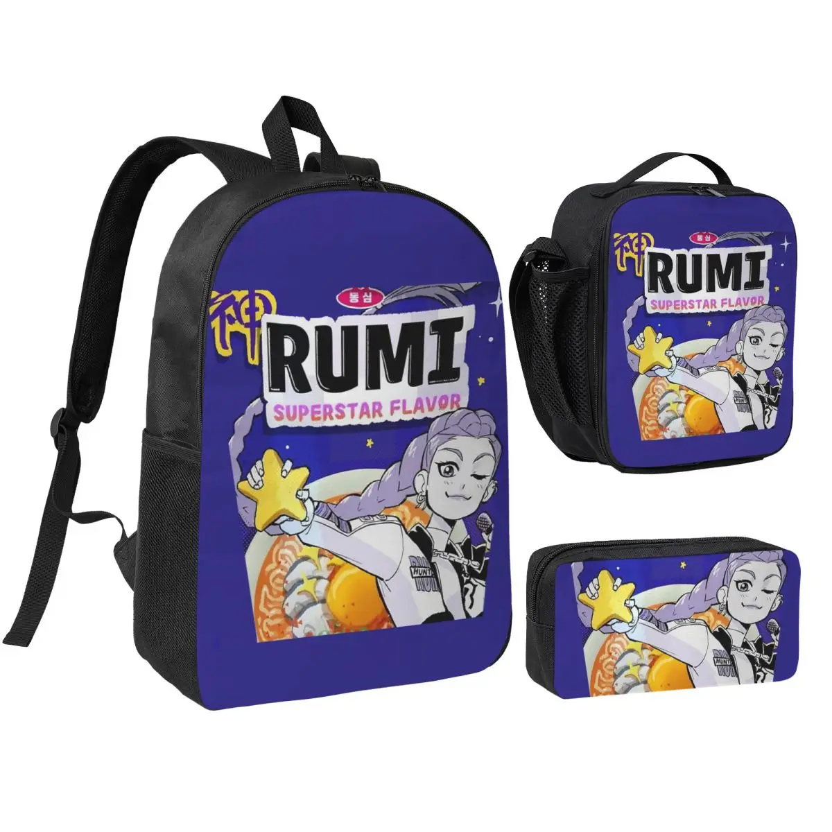 

Рюкзак Flavor Ramyeon Ramen 3pecs/set для подростков K-Kpop D-Demon H-Hunters, школьные холщовые сумки, сумка для обеда, пенал
