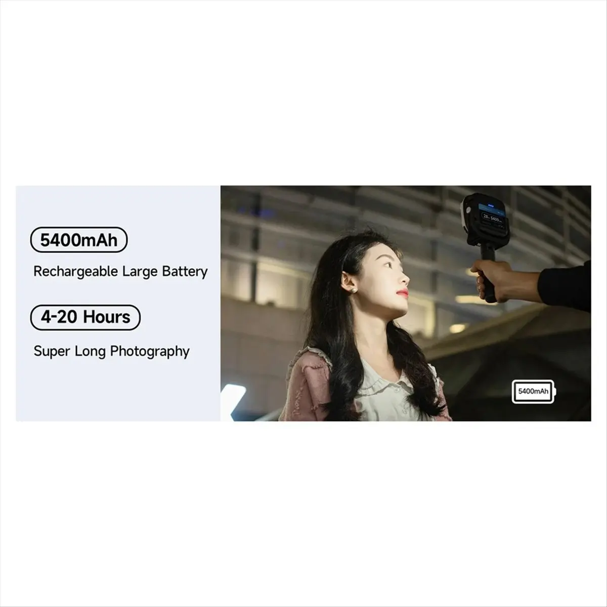 Top Fill Light 28W Magnetic LED Video Camera Lighting Handle &1/4in CRI≥95 2700K-6500K Cold Shoe for Video Recording
