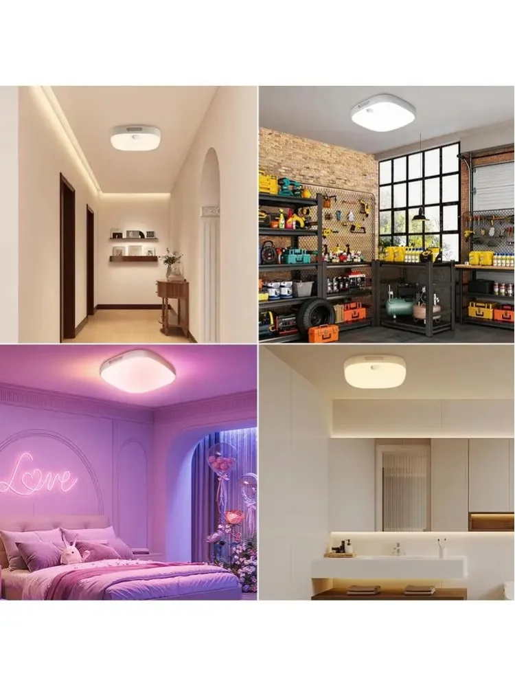 IP65 wasserdichte Duschleuchte, Bewegungssensor-Deckenleuchte, wiederaufladbare Schrankleuchte mit 10000mAh Batterie & Fernbedienung, 18 RGB-Farben LED-Badezimmer-Duschlampe für Stimmungsbeleuchtung
