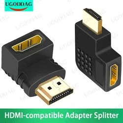 HDTV Adapter 90 270 Degree Right Angle 4K HDTV Extender Male to Female Converter HDMI-compatible Cable Connector For TV Laptop