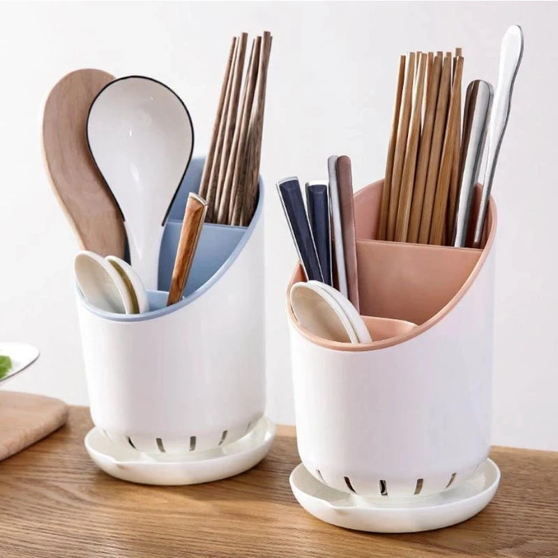 Cutlery Storage Holder Drainer Container Drying Rack Non Slip Tableware Knife Spoon Fork Storage Box Kitchen Organizer