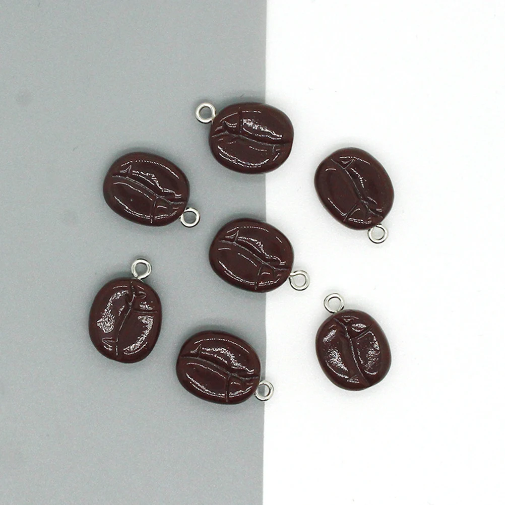 

10Pcs Coffee Bean Shaped Charms Jewelry Pendants DIY Craft Accessories Lightweight Durable Smooth Surface Earring Necklace