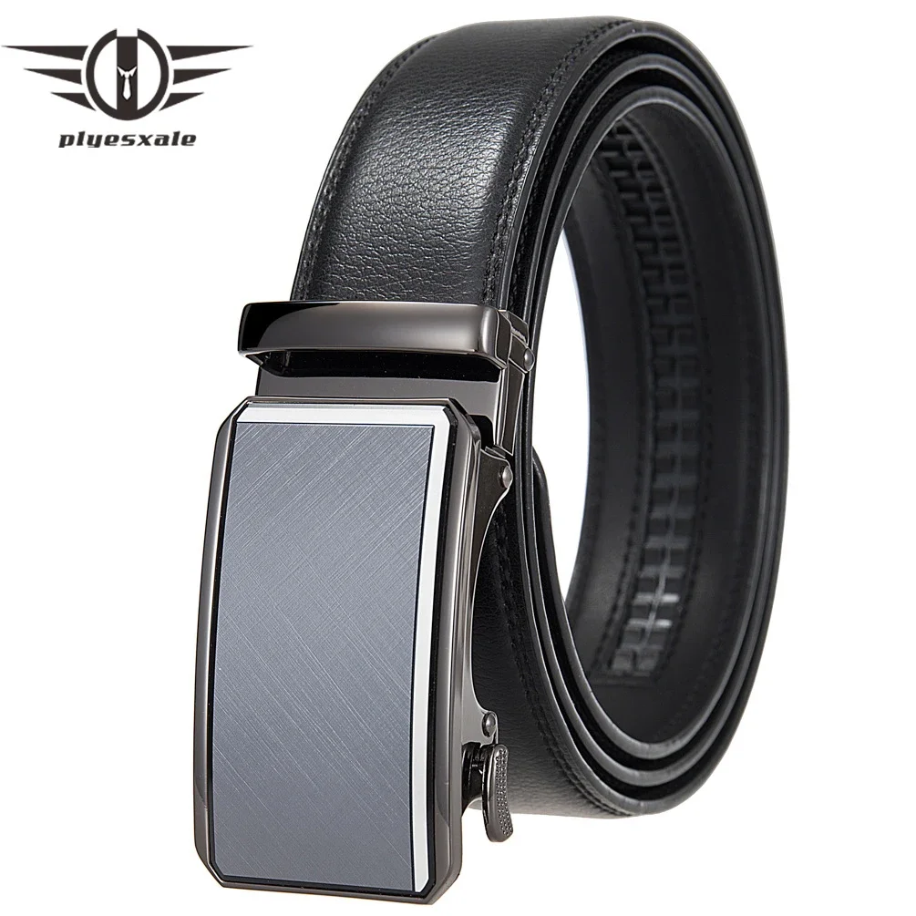 

Plyesxale Brand 3.5cm Width Black Men Leather Belt Automatic Buckle Adjustable Top Quality Formal Belts For Men Strap Male B1251