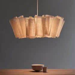 Nordic Vintage Fabric Chandelier Indoor Lighting Restaurant Loft Bedroom Bedside Pendant Lights Decoration Home Lustre Fixtures