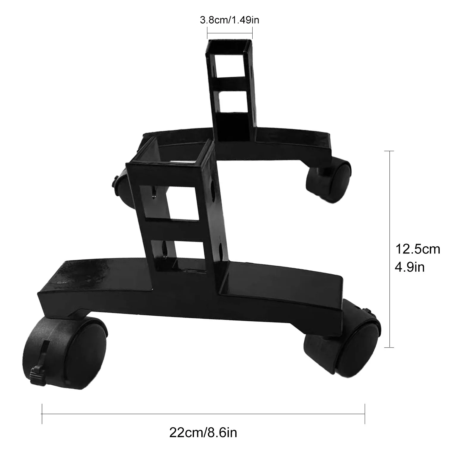 For infrared heater foot bracket with sturdy horizontal bar and rotating wheels for flexible positioning and secure support