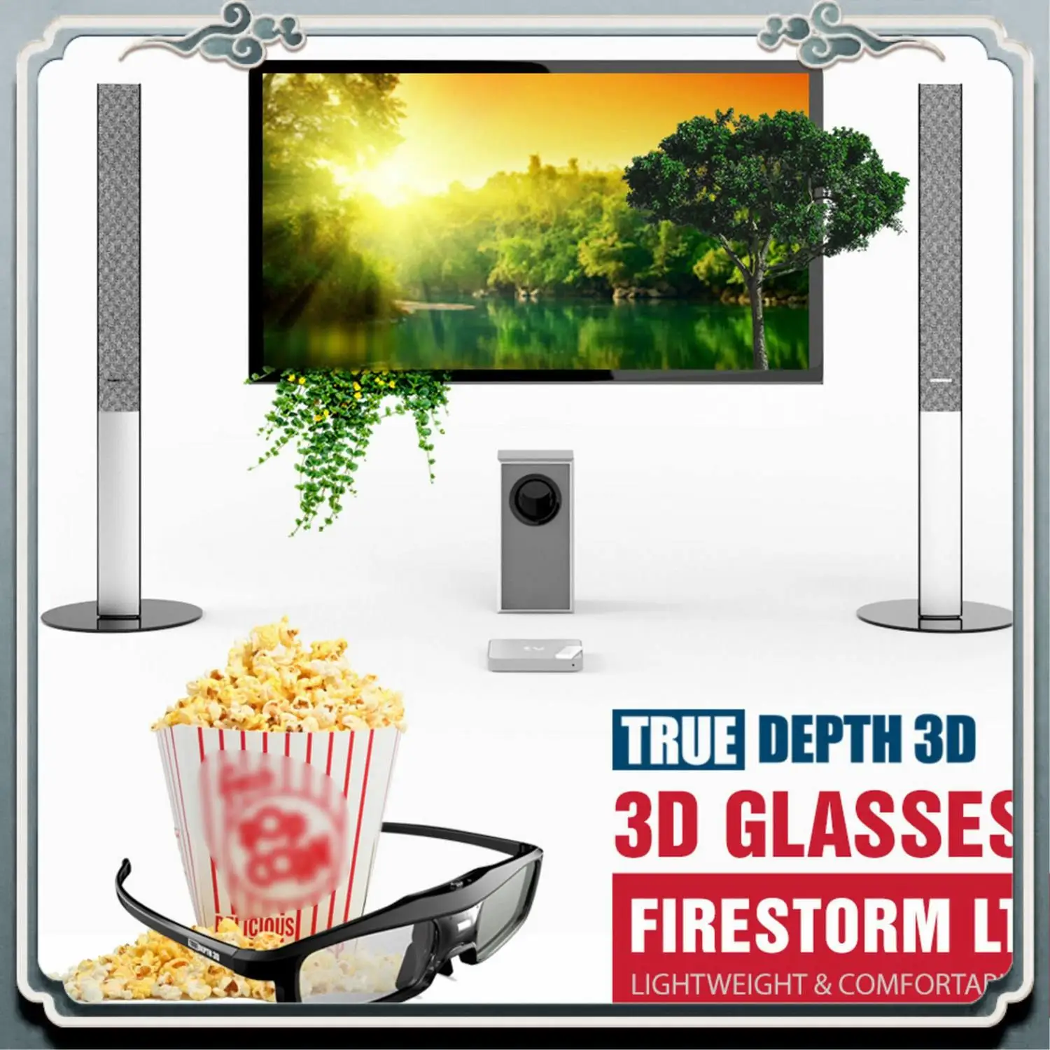 ABIJ-Rechargeable Active Shutter 3D Glasses For Optoma Benq Acer Sony ALL DLP Projector