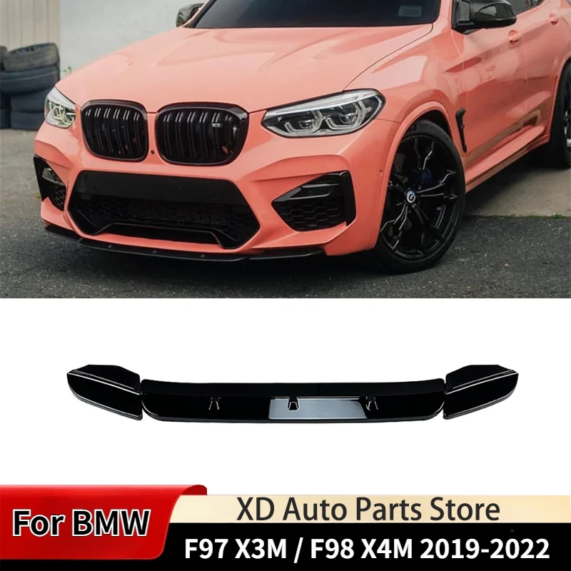 For BMW F97 X3M / F98 X4M 2019-2022 Car Front Bumper Lip Spoiler Body Kit Tuning Front Shovel Skirt Board Splitter Diffuser