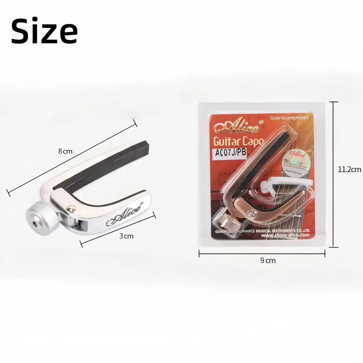 Alice Guitar Capo Roller Metal Quick Change Tune for Acoustic Electric Guitar Bass Violin Ukulele – Easy One-Hand Clamp