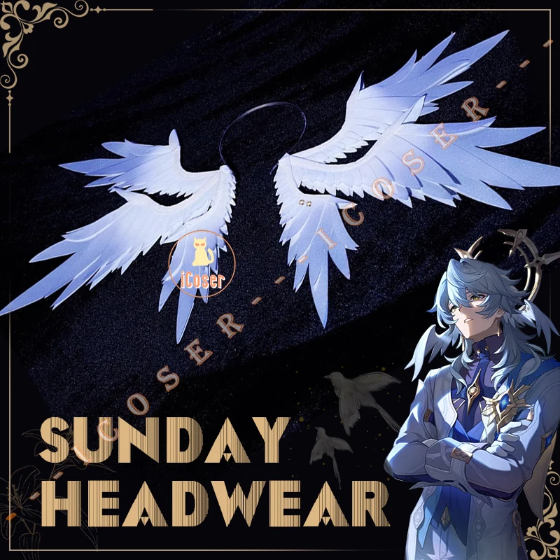 Honkai Star Rail Sunday Cosplay Six Wings Headwear New Skins Hairpins Game Props Halloween Party for Women Men Girls Accessory