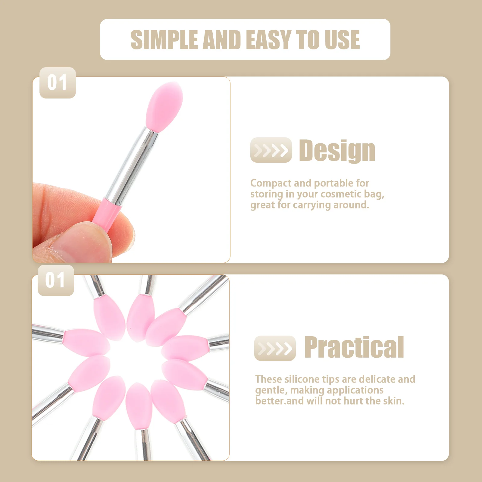 10 Pcs Premium Silicone Lip Brush Set Women's Makeup Tool Compact Portable Perfect Gift for Mom Sister Daughter Wife Girlfriend