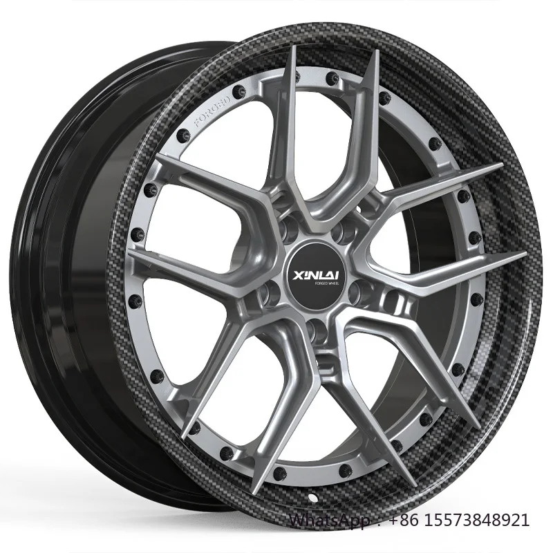 

2-Piece Carbon Fiber Deep Dish Concave Custom Forged Wheel 5x114.3 5x120 5x112 Car Alloy Wheels 18 19 20 21 22 23 Inch Rim