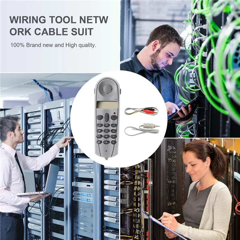 الهاتف الهاتف بعقب اختبار اختبار Lineman أداة شبكة كابل مجموعة جهاز C019 تحقق من خطأ خط الهاتف