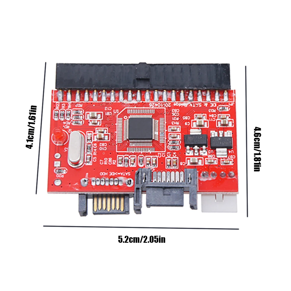 Адаптер преобразователя IDE в SATA Двусторонняя карта расширения SATA в IDE SSD с последовательным параллельным кабелем питания IDE для ноутбуков и настольных компьютеров