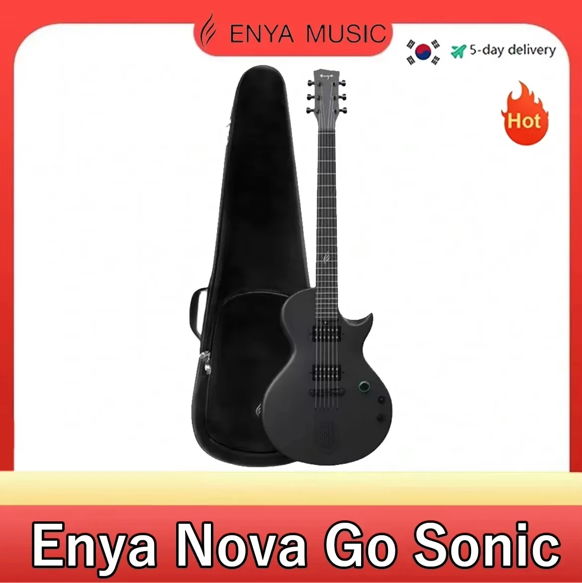 ENYA Nova Go-guitarra eléctrica de fibra de carbono, instrumento musical sónico con bolsa para principiantes y adultos