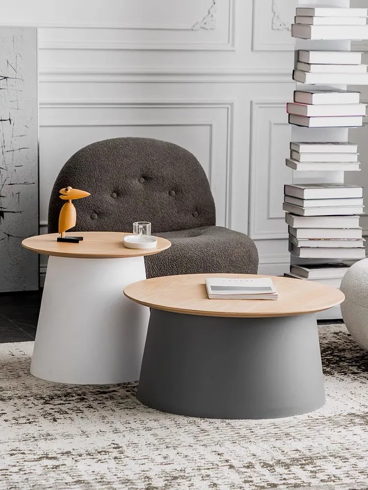 Nordic Mushroom Tea Table Contracted Solid Wood Tea Table Living Room Modern Size Combination Bedroom Round Table Creative Sofa