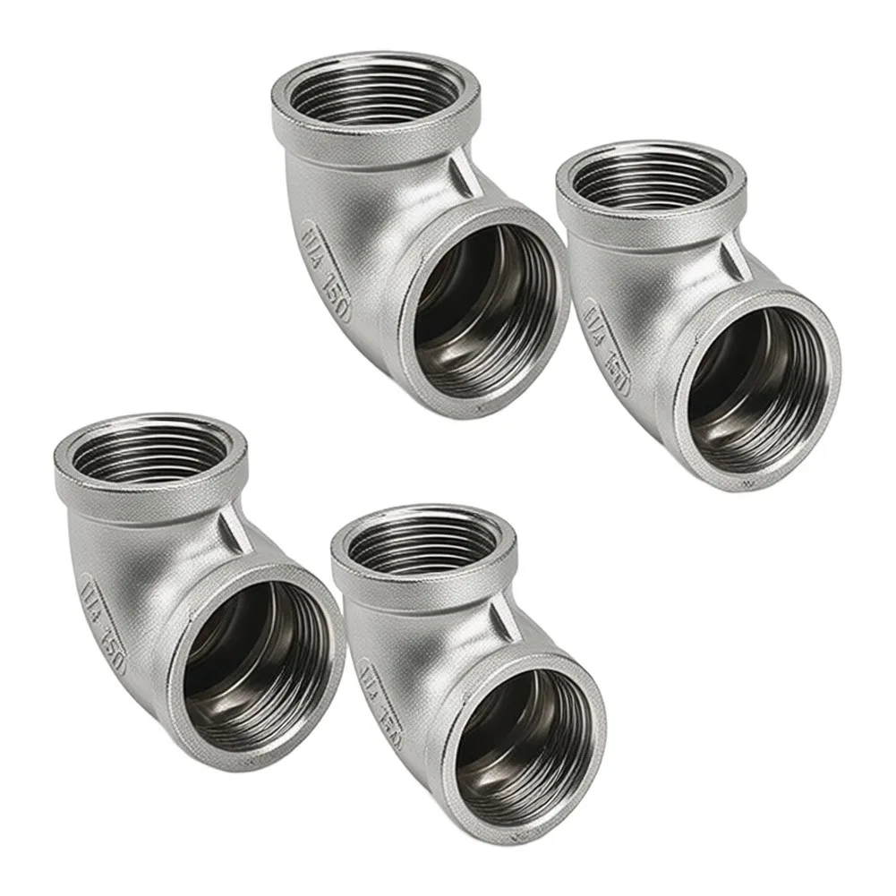Stainless Steel 304 90 Degree Elbow NPT Female Pipe Fitting 1/2 Inch High Pressure Water Gas Connector For Industrial Plumbing
