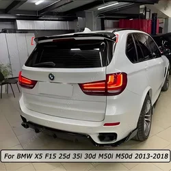 For BMW X5 F15 25d 35i 30d M50i M50d 2013-2017 2018 Car Rear Trunk Roof Spoiler Wing Gloss Black Accessories ABS Body Kit Tuning