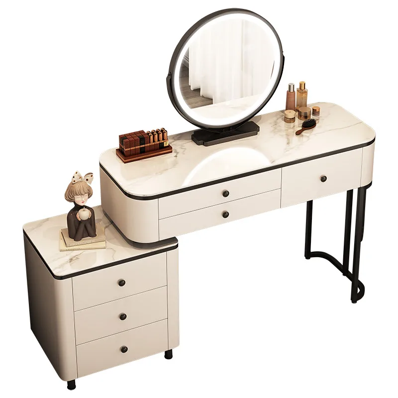 Vintage Lights Vanity Tables Trendy Modern Fashion Drawer Vanity Table Classic Mirror Coiffeuse De Chambre Home Furniture