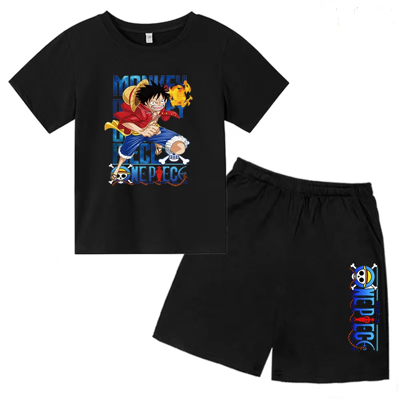 

Kids T-Shirt Anime One Piece Print 3-12Y Boys/Girls Toddler Top+Shorts 2P Beautiful Girl Birthday Gift Sports Jogging Casual Set