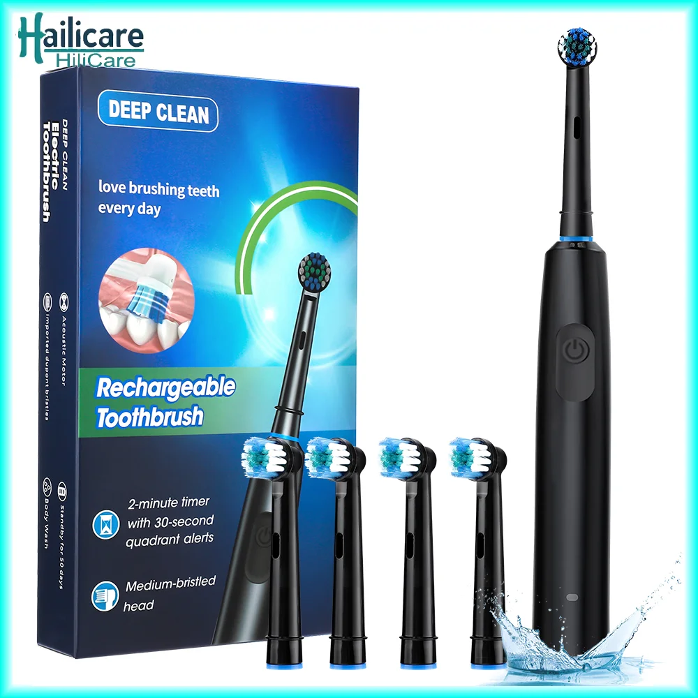 Smart Rotating Timing Electric Toothbrush for Adults Rotating Electric Toothbrushes with 8 Soft Brush Heads Whitening Oral Car