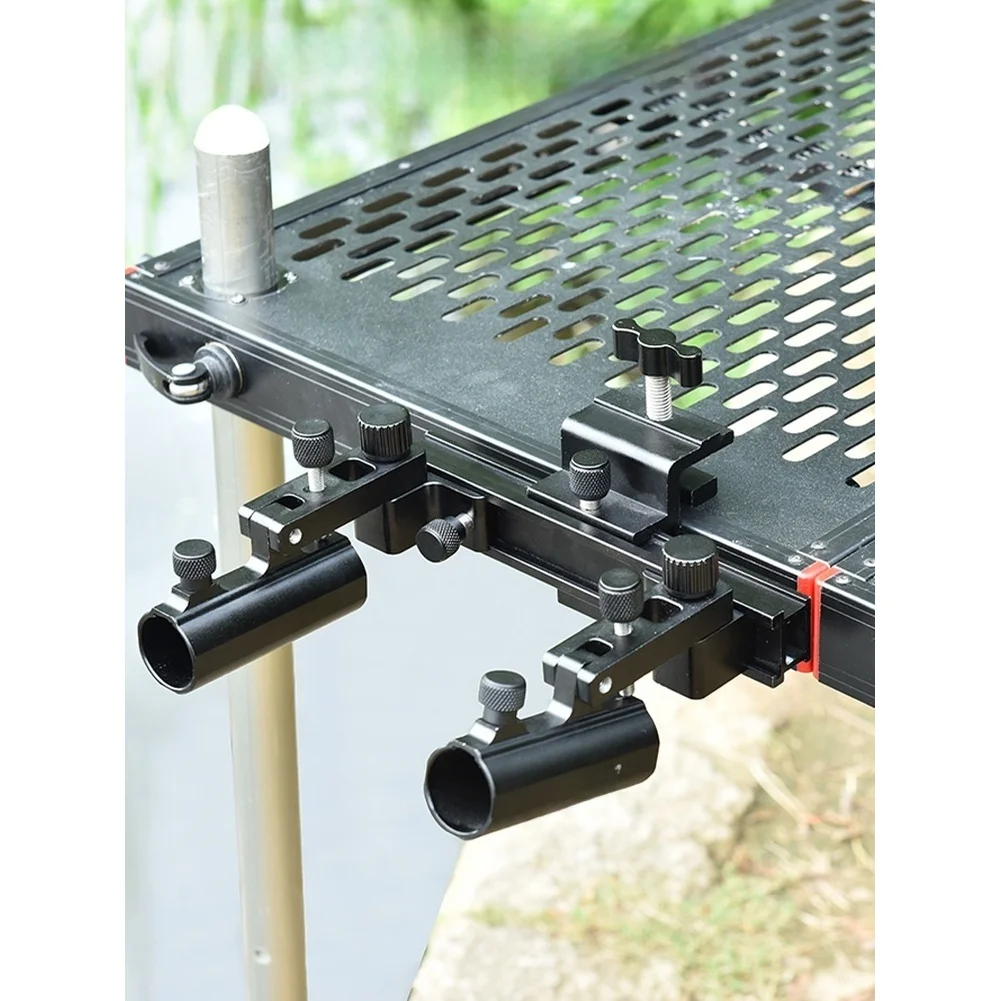 Aluminum Alloy Fishing Rod Holder Stand Adjustable 24/28mm Secure Locking Mechanism For Boat Bank Fishing Terminal Tackle