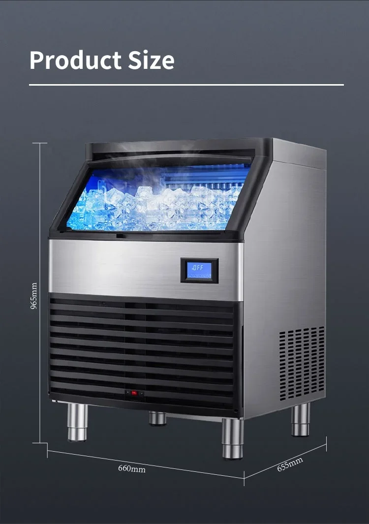 Stainless Steel+ABS Commercial Block Ice Making Machine For Food&Beverage Shop Ice Maker Use Making 100 Kg Ice Per Day