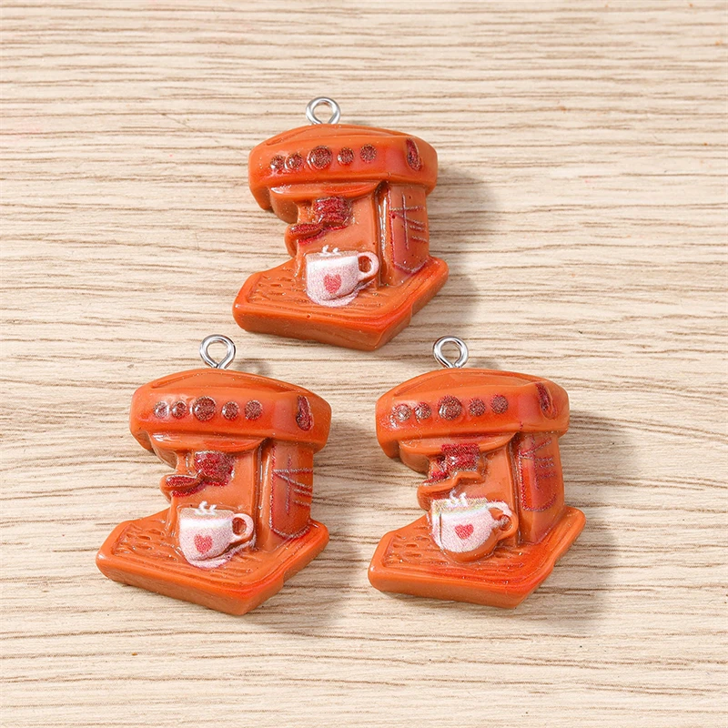 10 Stück niedliche Resin-Kaffeetassen-Anhänger für die Schmuckherstellung, Tropfenohrringe, Halsketten, Armbänder, DIY-Handwerksaccessoires – Detail 6
