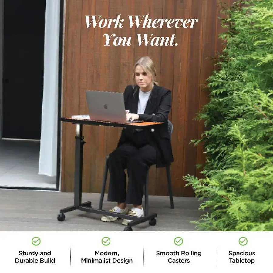 Adjustable Overbed Bedside Table with Wheels Bed Desk Over Bed with Wheels Hospital Table for Hospital and Home Use