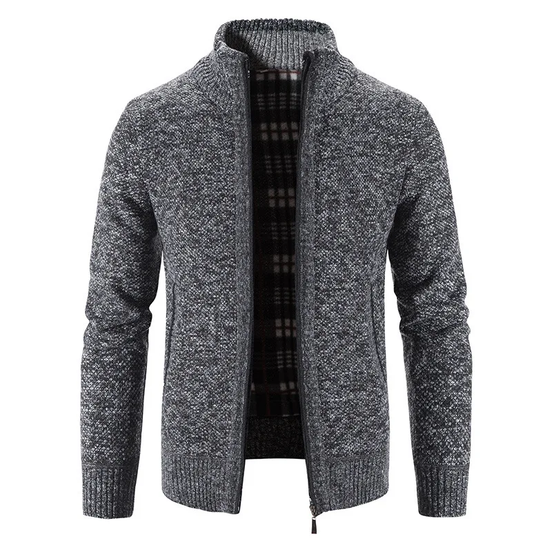 Autumn Winter Men's Sweater Coat Slim Fit Sweater Jackets Men Zipper Knitted Cardigan Thick Coat Warm Casual Knitwear Jumpers