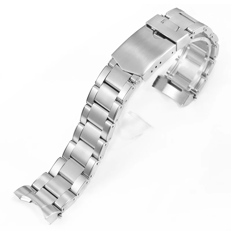 Compatible with Tudor men\'s watch strap, replacing metal strap with 22mm curved interface strap and silver gold stainless steel