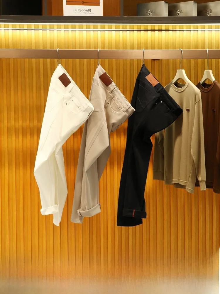 

Удобные мужские повседневные брюки из органического хлопка, эластичные импортные итальянские брюки высокого класса, новые мужские длинные брюки