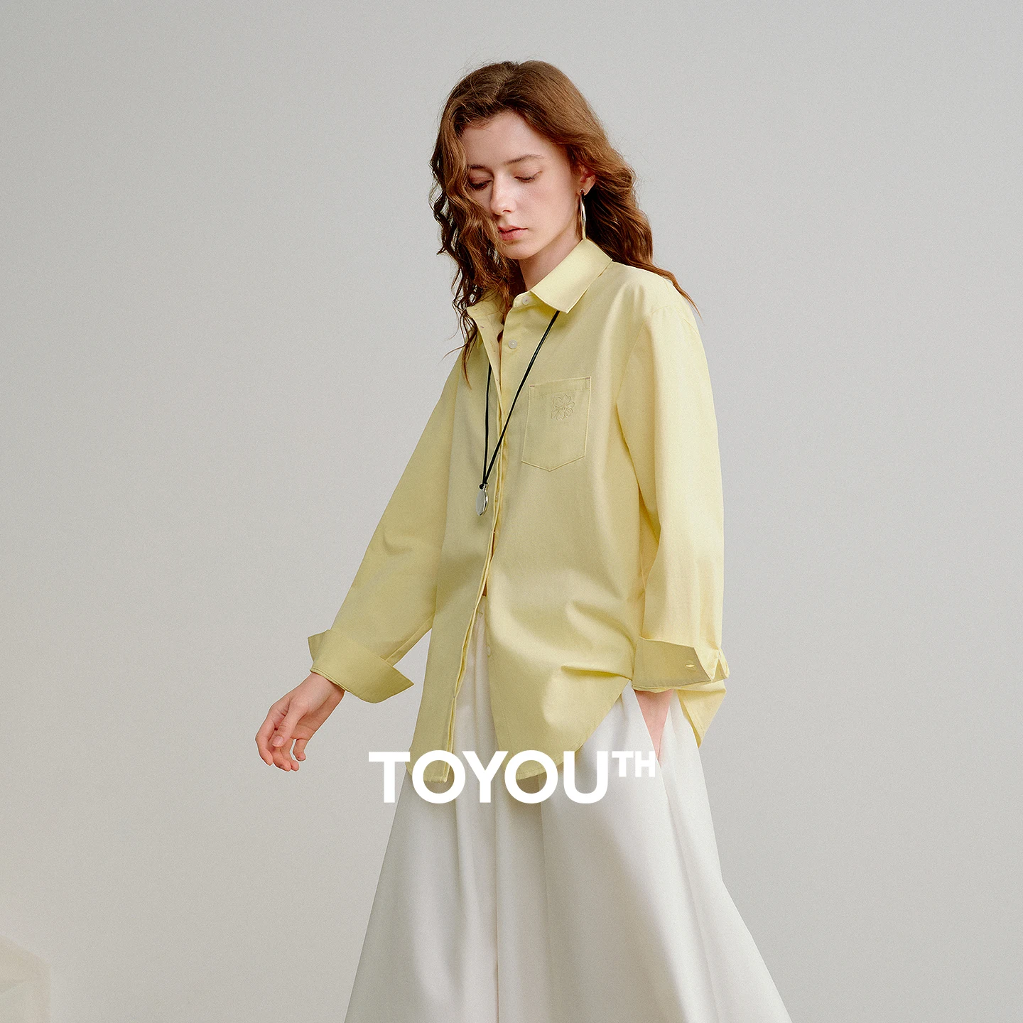 TOYOUTH women's Shirt 2026 Spring New Easy Care Wrinkle Resistant 100% Cotton Light Spring Tone Casual Tops