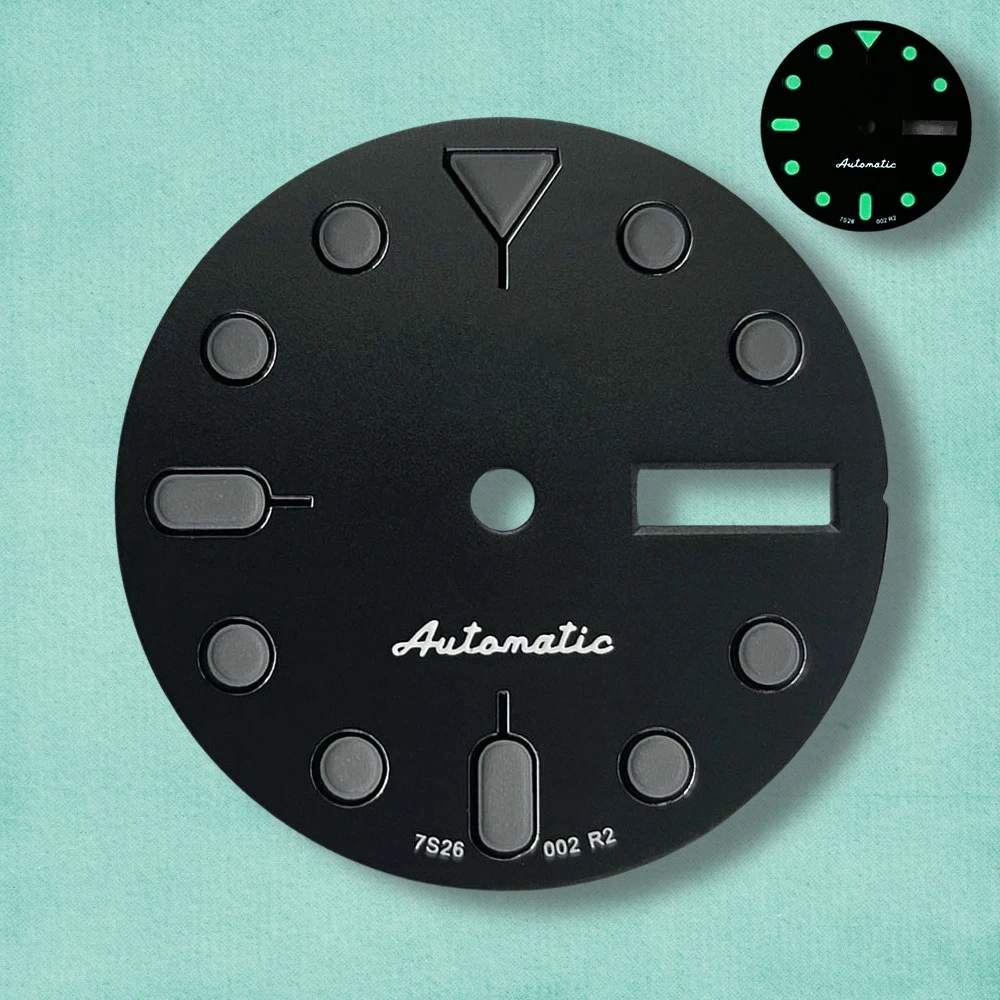 28.5mm S Logo SKX007 Camouflag Dial Fit NH36/4R36 Movement Green Luminous High-Quality Watch Modification Accessories