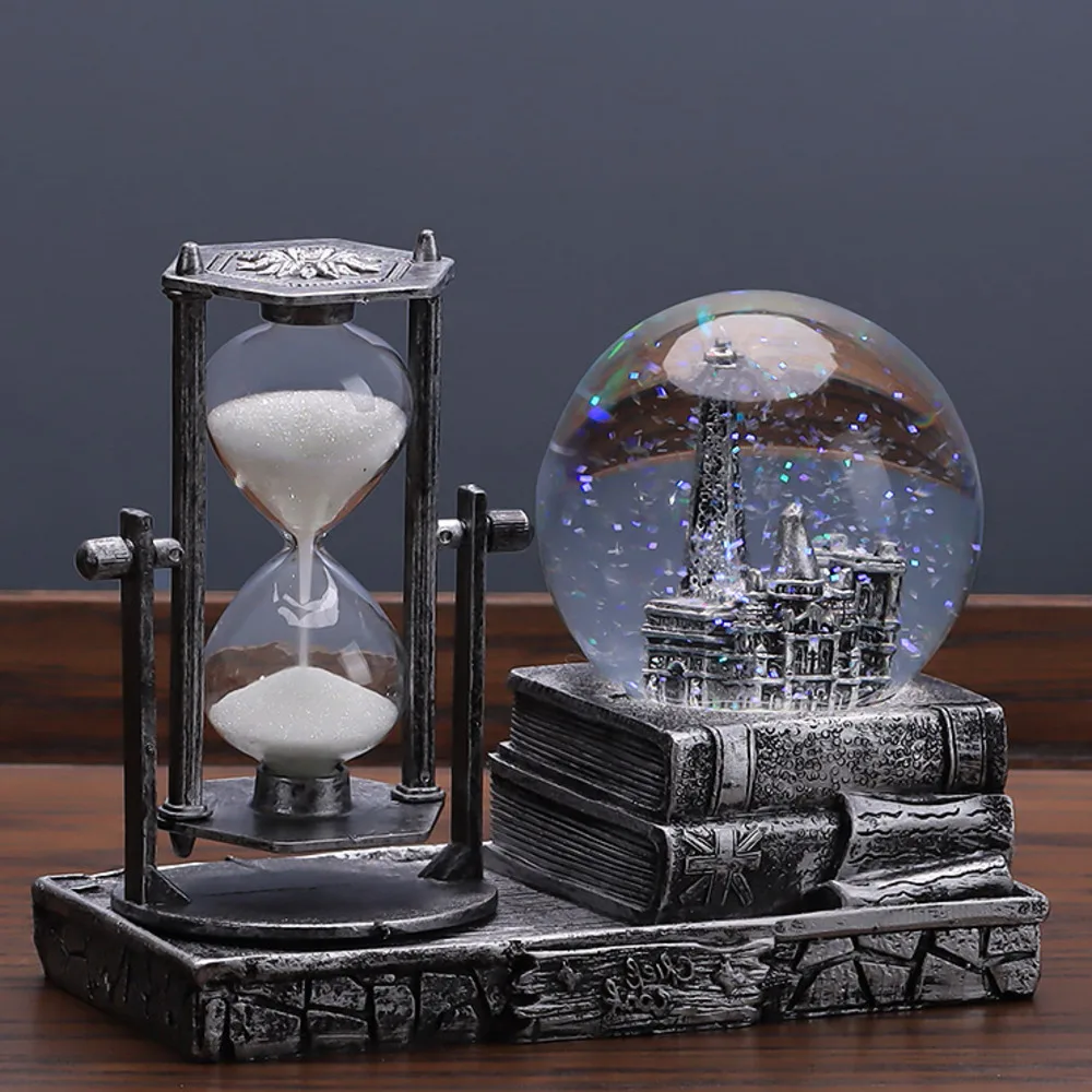 Creative Tabletop Decoration Crystal Ball Hourglass Timers, Medieval Small Family Decorations, Living Room