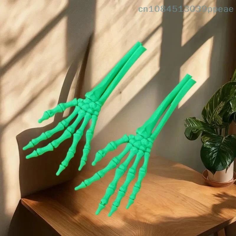 2 Pcs 3D Printed Plastic Scary Decoration Halloween Skeleton Hand Prop For Haunted House Horror Party Table Display Ghost