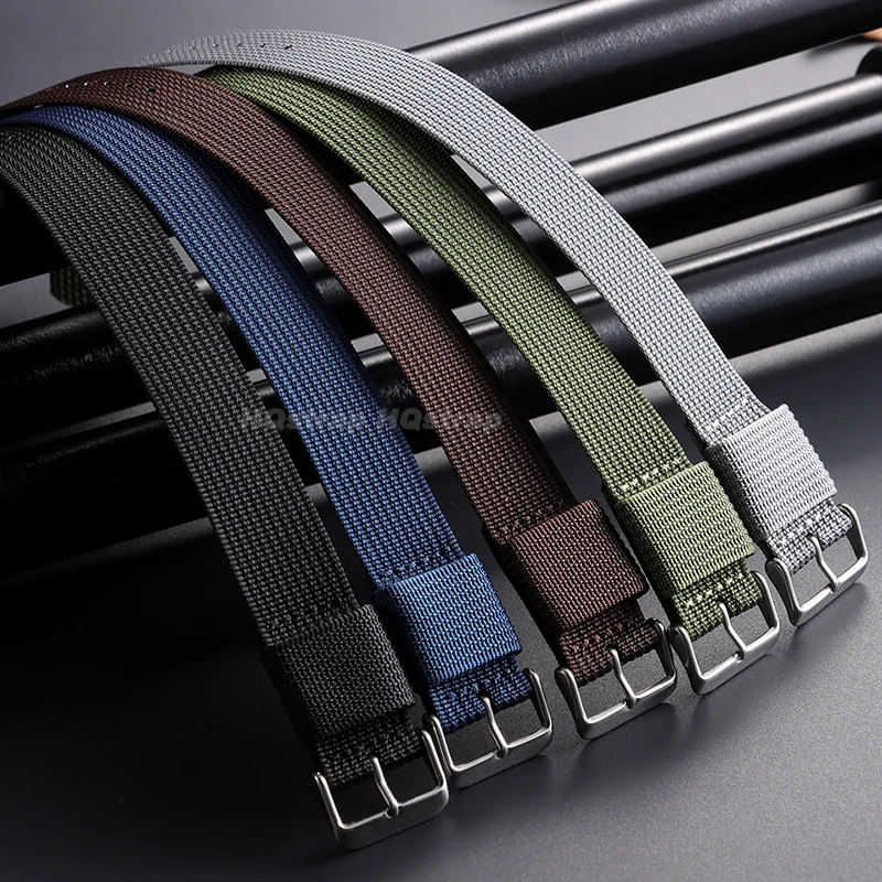 18mm 20mm 22mm Nylon Strap for Seiko for Omega Canvas Ribbed Watch Band Soft Sport Breathable Replacement Bracelet Accessories