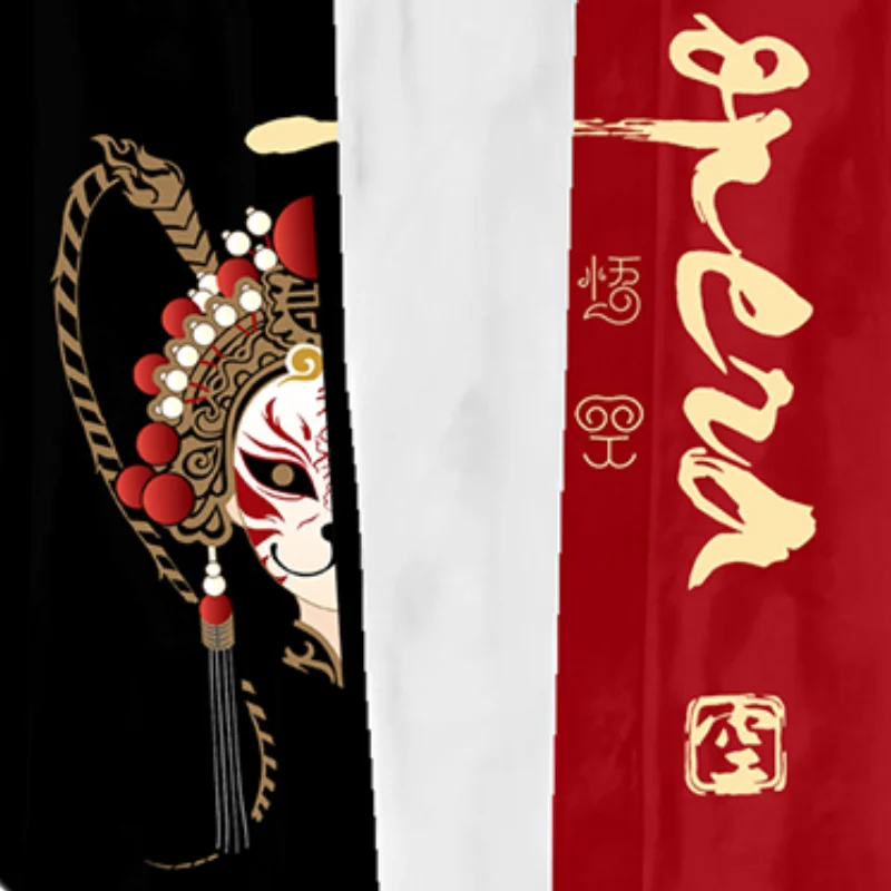 Japanse Kimono Vest Jas Voor Mannen, Aziatische Traditionele Klederdracht, Peking Opera Thema, Rode En Zwarte Mantel, Bedrukte Haori Kleding