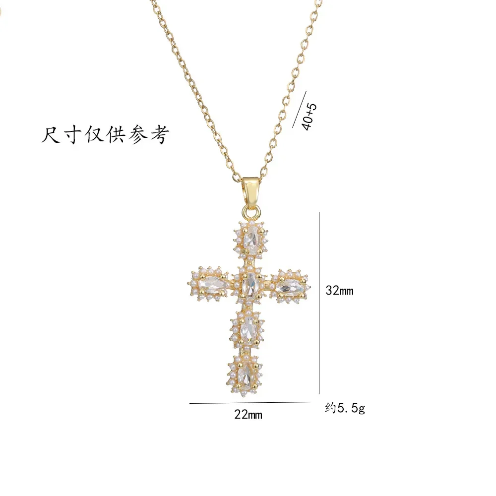 ZComdeaux-Collier Croix en Acier Inoxydable pour Femme, Mode