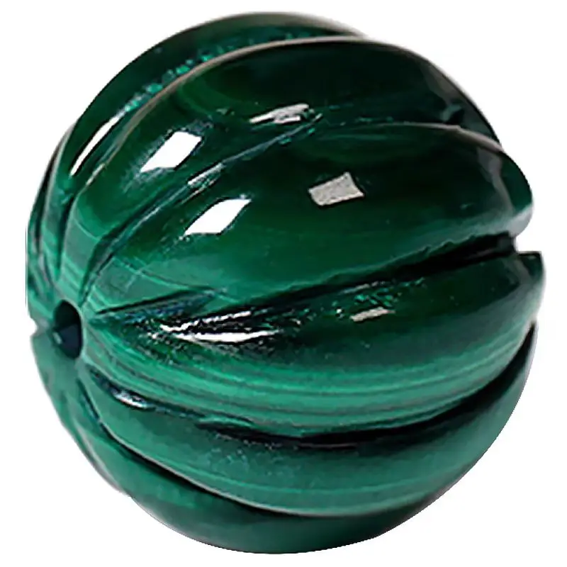 1piece green Malachite carved pumpkin 16mm 18mm 20mm full hole for DIY jewelry making  loose beads  FPPJ wholesale nature