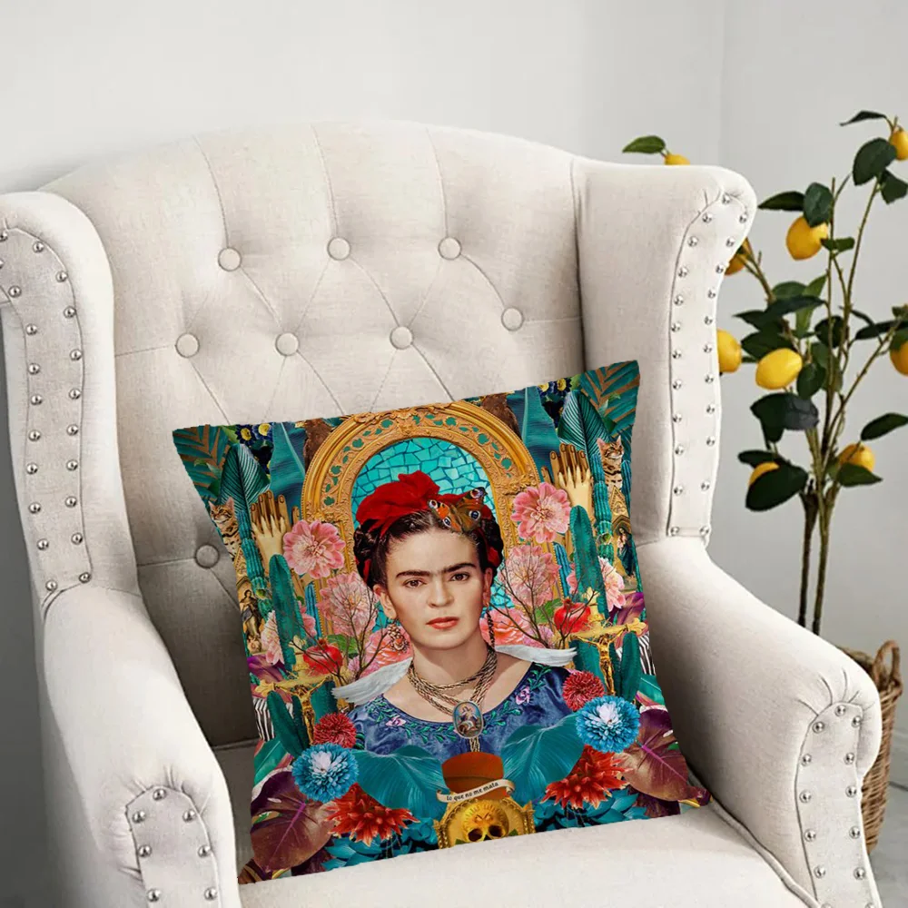 Poszewka na poduszkę F-kahlo 50x50 dekoracyjne poduszki na kanapę domu 45x45 poduszki obejmuje 40*40 40x40cm Salon prostokątny 60x40 włókienniczy