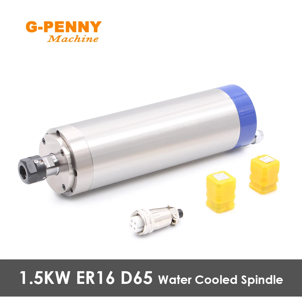G-PENNY 1.5kW ER16 Wodnochłodzony Silnik Wrzeciona D=65mm 4 Łożyska Chłodzenie Wodne do Obróbki Drewna