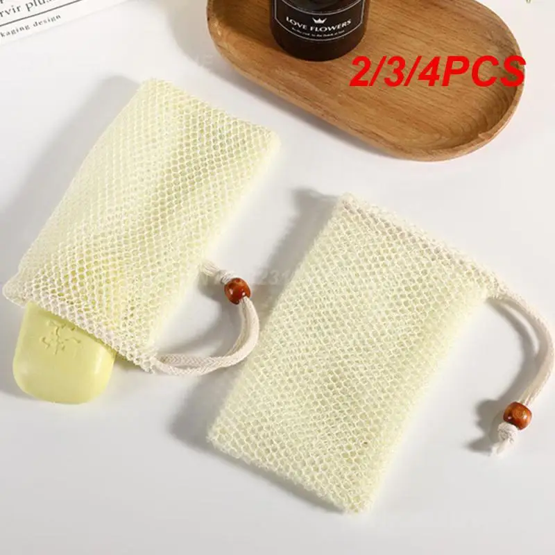 2/3/4PCS Foam Mesh Bag Environmental Friendly Bubbling Sustainable Shower Accessories Bubble Net Sisal Soap Bag Gentle Skin